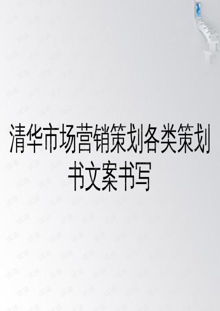 清華市場(chǎng)營(yíng)銷策劃 從策劃書(shū)到PPT文案的實(shí)戰(zhàn)指南